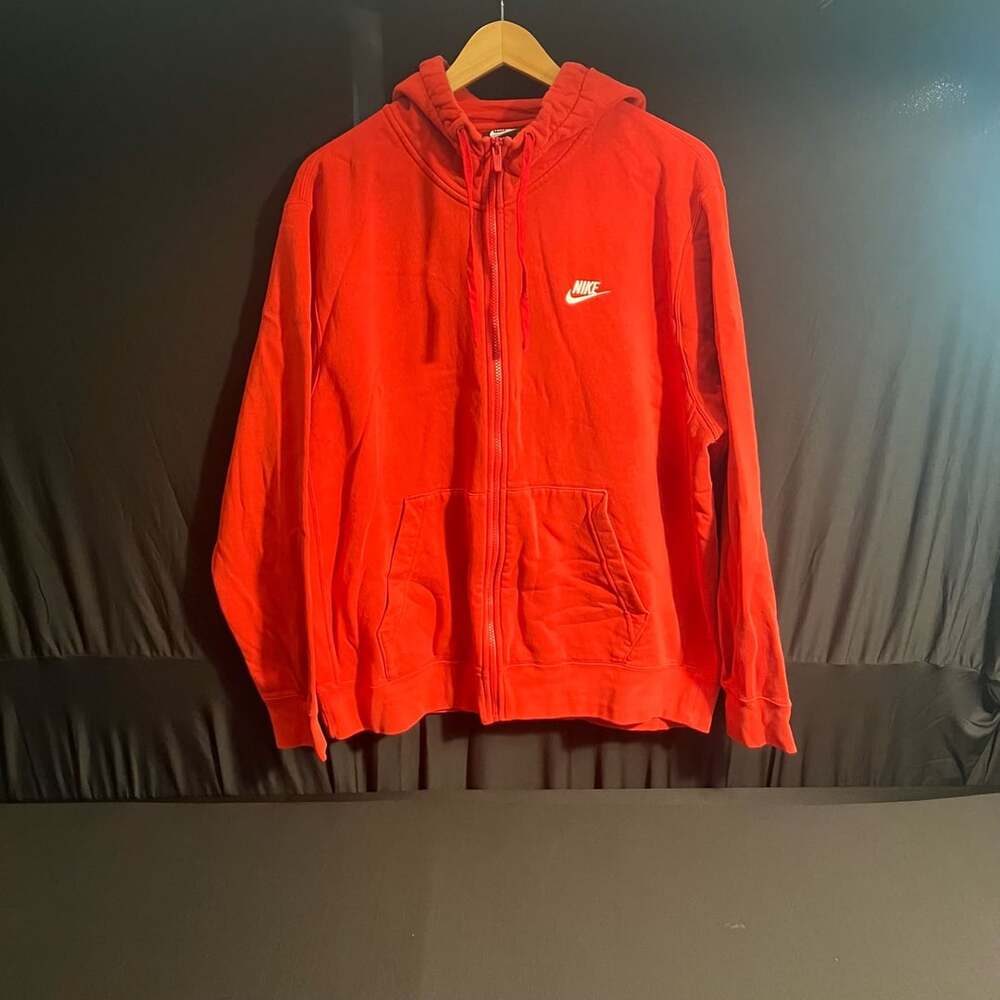 Nike Club Fleece Full-Zip Hoodie Size XL Red
